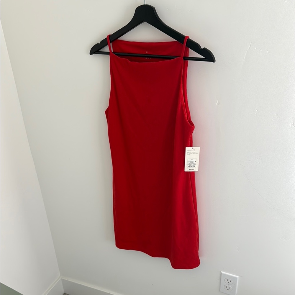 Casual Red Sleeveless Dress🌹